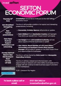 Image with details of when and where the Sefton Economic Forum wil be held
